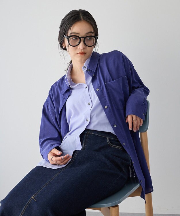 YECCA VECCA シアーレイヤードシャツ Blue