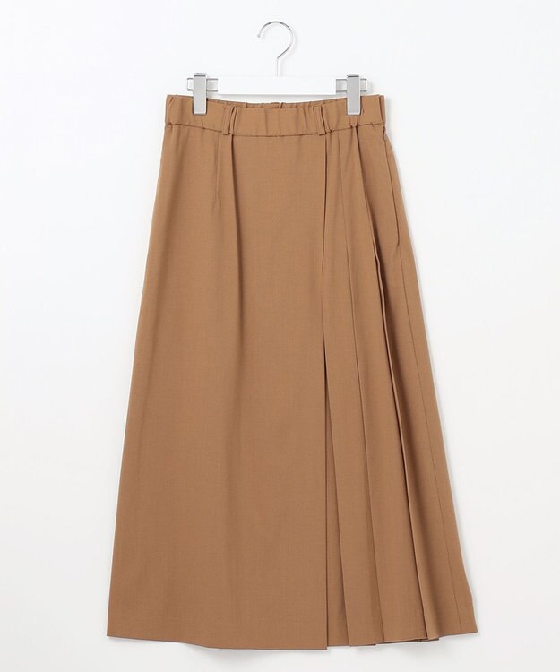 自由区 【洗える】トロストレッチ スカート ブラウン系