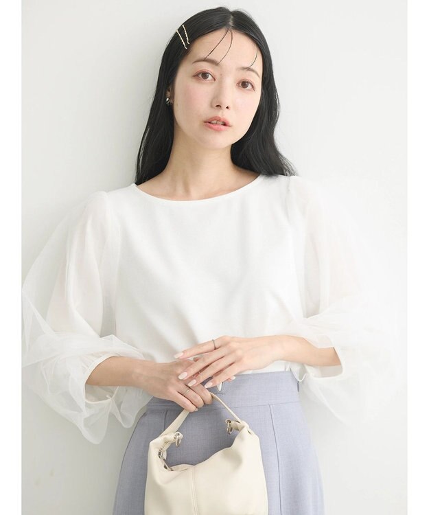 earth music&ecology キラキラストーンプルオーバー Ivory