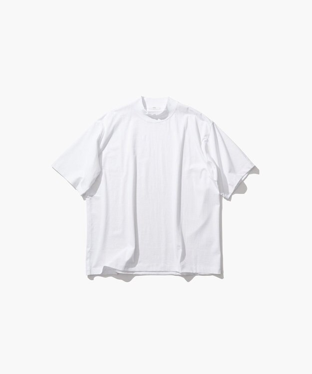 ATON DRY COTTON JERSEY | スタンダード モックネックTシャツ - UNISEX WHITE
