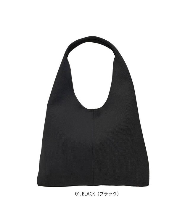 ROOTOTE 1302【A4サイズ収納】LT.ラウンド.アミ.ニット-A 01：ブラック