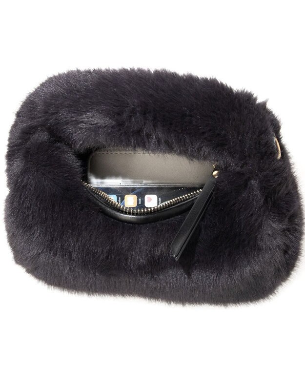 UNBILLION カシュカシュ cachecache / フェイクファー2wayハンドルミニバッグ ブラック