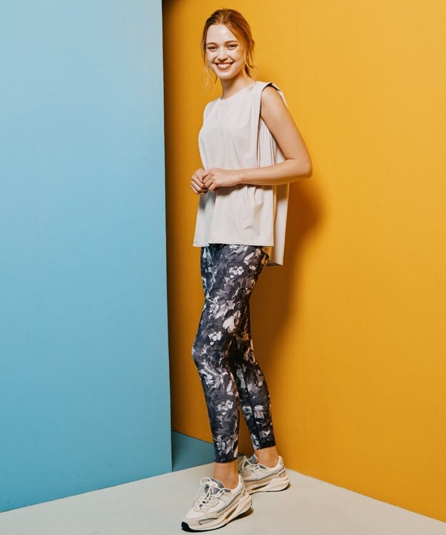 San-ai Resort（三愛水着楽園） 【水陸両用】　プリントレギンス　M・L　【Reir（レイール）】 ブラック