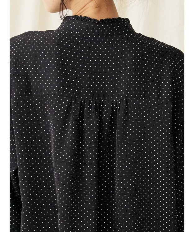 CRAFT STANDARD BOUTIQUE ピコフリルドットブラウス Black