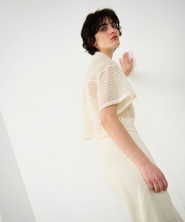 GRACE CONTINENTAL ラッセルメッシュシャツ ベージュ