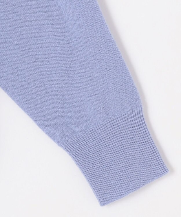 自由区 L 【洗える】ピュアカシミヤVネック ニット テンダーブルー