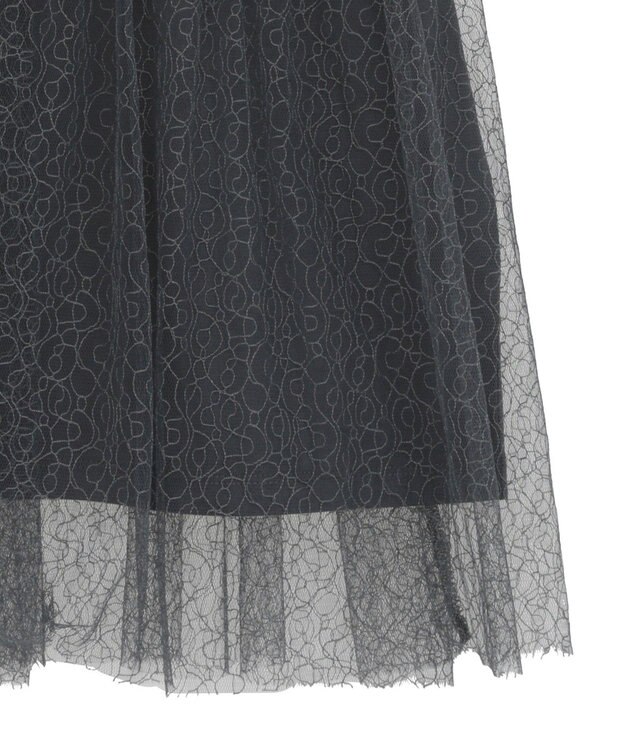 earth music&ecology ニュアンス柄レースドッキングプルオーバー Charcoal Gray