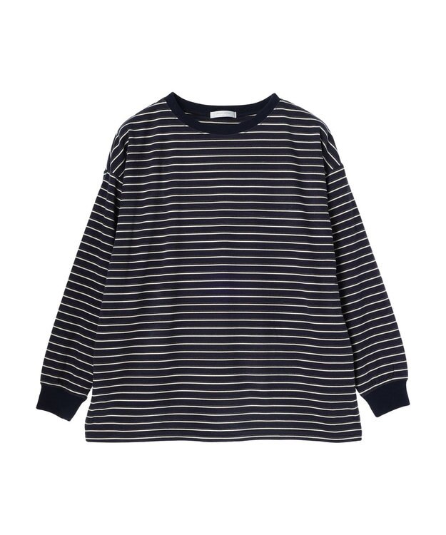 Green Parks マシュマロタッチボーダープルオーバー Navy