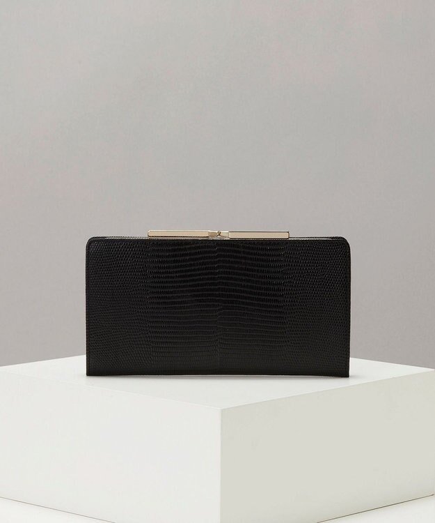 TOPKAPI 【TOPKAPI】イタリアンレザーリザード型押し がま口長財布 LUCIA ルチア ブラック