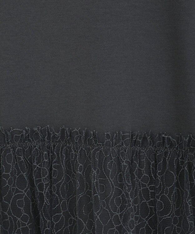 earth music&ecology ニュアンス柄レースドッキングプルオーバー Charcoal Gray