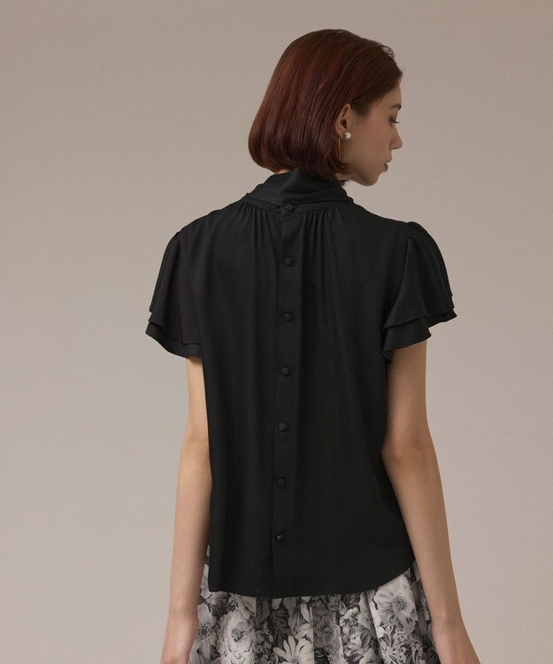 GRACE CONTINENTAL フリルボウタイブラウス ブラック