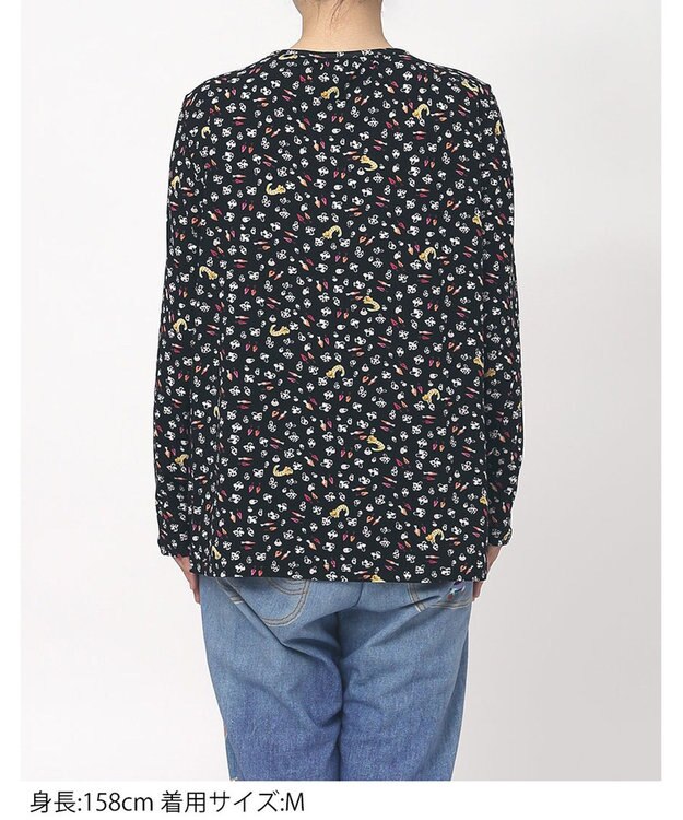 tsumori chisato SLEEP ツモリチサト トップス ベア天竺素材(本体) 長袖 ルームウェア レディース UTX551/ワコール ブラック