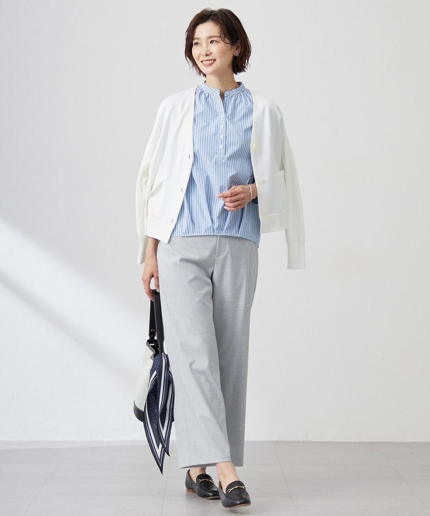 J.PRESS LADIES L 【洗える】Cotton Acetate ドルマンスリーブ カーディガン オフ系