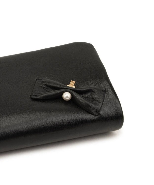 LANVIN en Bleu ペアル 二つ折Lファスナー財布 ブラック