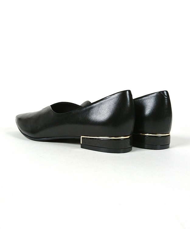 Dominic3 ヒールキャップ Vカットソフトパンプス ブラック