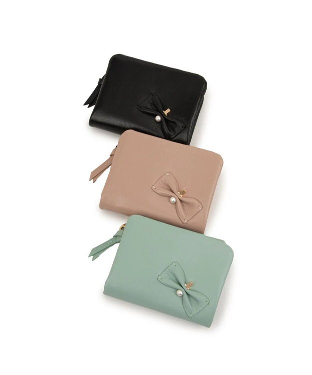 LANVIN en Bleu ペアル 二つ折Lファスナー財布 ブラック