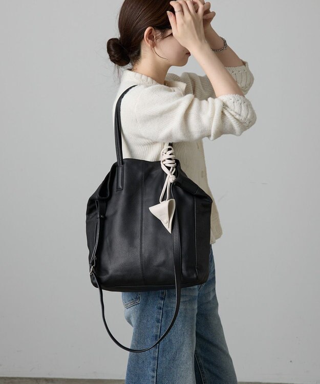 russet 【2025AW新作】《WEB限定》レザー2WAYトートバッグ(CE-1584-WEB) Black