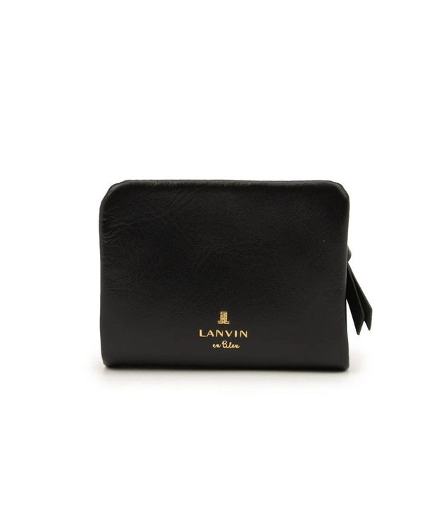 LANVIN en Bleu ペアル 二つ折Lファスナー財布 ブラック