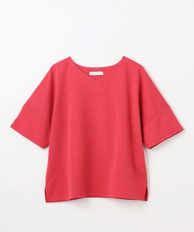 ANY ドライポンチVネックプルオーバー スカーレット