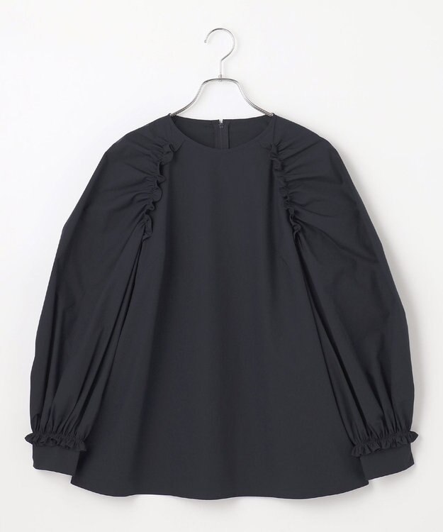 #Newans 【セレモニーにも】＜亀恭子さんコラボ＞下から着られちゃう！ギャザーショルダーブラウス ネイビー系