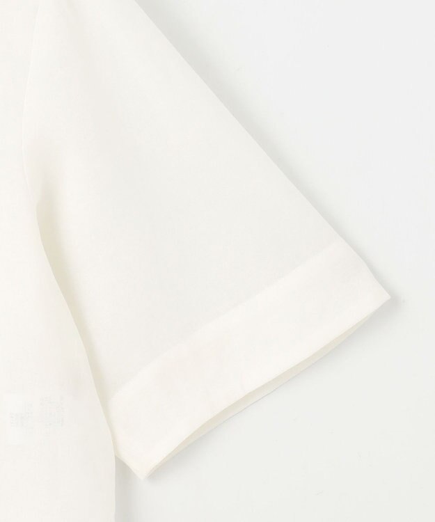 自由区 【カタログ掲載・接触冷感・洗える】シアーラミーローンクロップド丈 ブラウス オフ