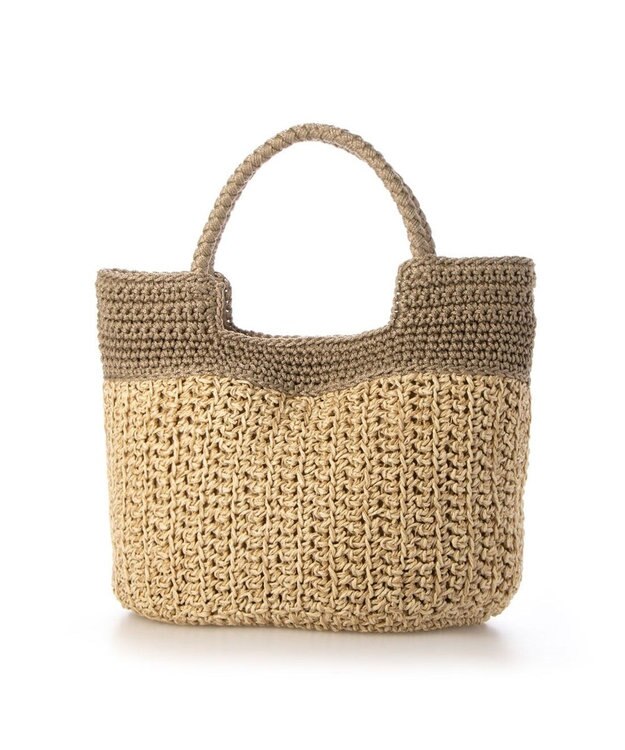 UNBILLION カシュカシュ cachecache / 切り替え編みクロッシェ2wayミニトート ベージュ