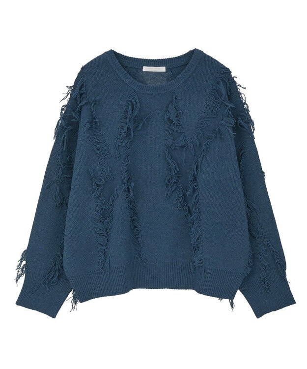 Green Parks フリンジニットプルオーバー Blue
