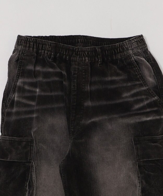 WEGO 【ウエストゴム/MLサイズ展開】イージーコーデュロイカーゴパンツ ブラックその他