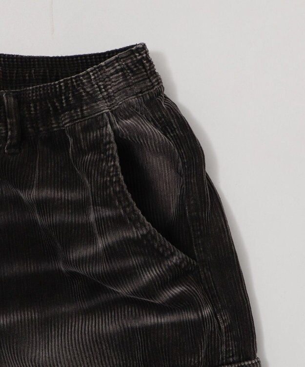 WEGO 【ウエストゴム/MLサイズ展開】イージーコーデュロイカーゴパンツ ブラックその他