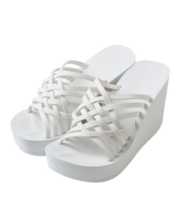 San-ai Resort（三愛水着楽園） 【SALE】グリッター厚底ビーチサンダル【San-ai Resort（サンアイリゾート）】 ホワイト