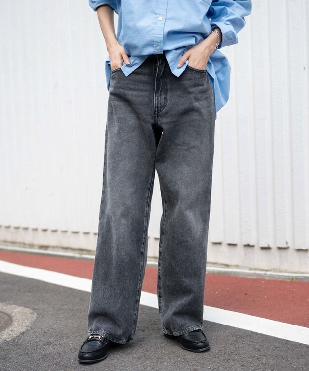 WEGO 【ユニセックス着用ITEM/SMLサイズ展開】デニムストレートパンツ グレー