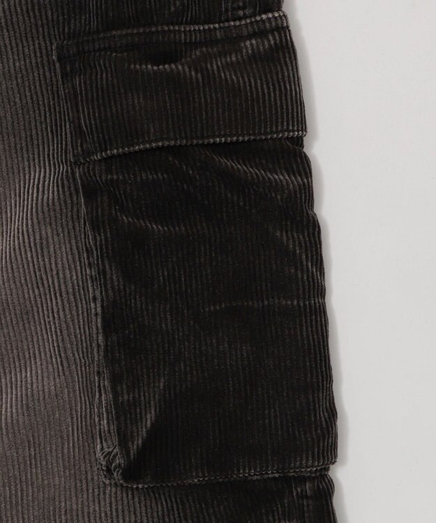 WEGO 【ウエストゴム/MLサイズ展開】イージーコーデュロイカーゴパンツ ブラックその他