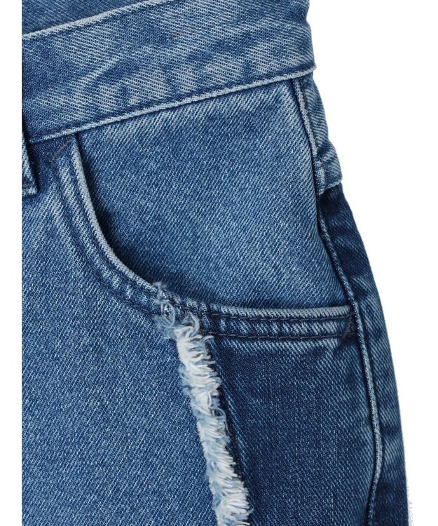 earth music&ecology Ｌｅｅ×ｅ．ｍ．ａ．ｅ　切替デニムフレアパンツ Indigo