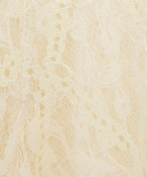 earth music&ecology フロントギャザー起毛レースミニワンピース Ivory