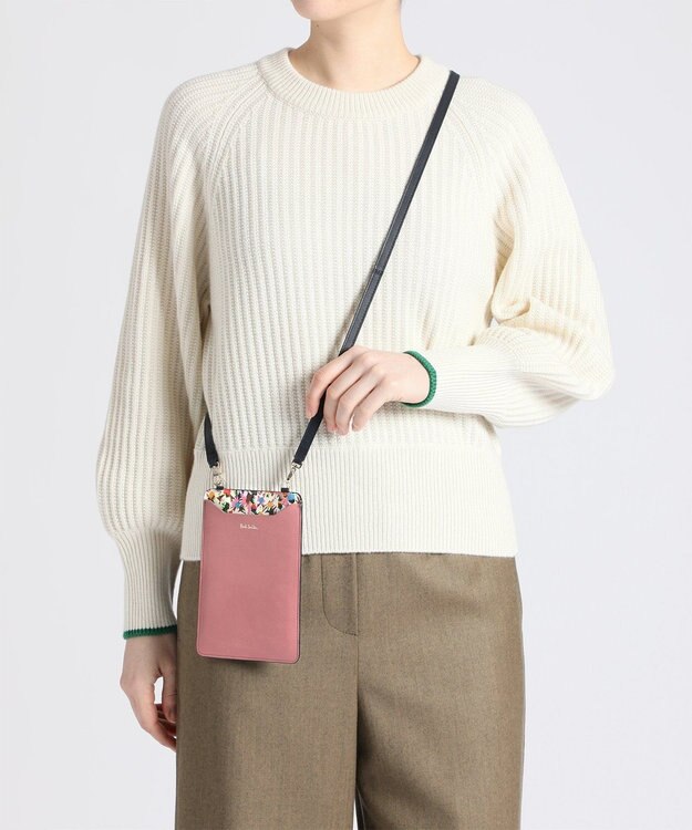 Paul Smith マーガレットプリントトリム ネックポーチ ピンク