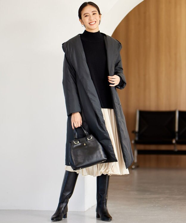 自由区 【洗える】ウールカシミヤブレンドハイネック ニット ブラック