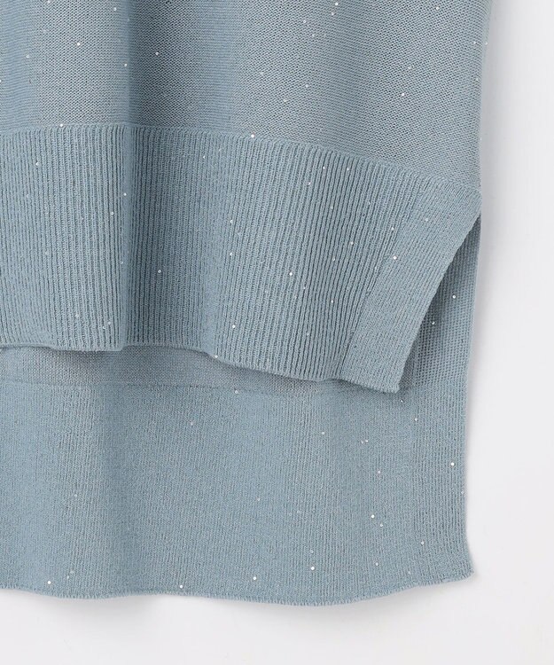 自由区 S 【カタログ掲載】ファインゲージスパングルプルオーバー ニット サックス