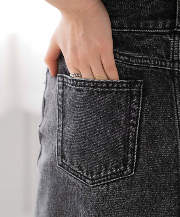 WEGO 台形デニムミニスカート ブラックその他