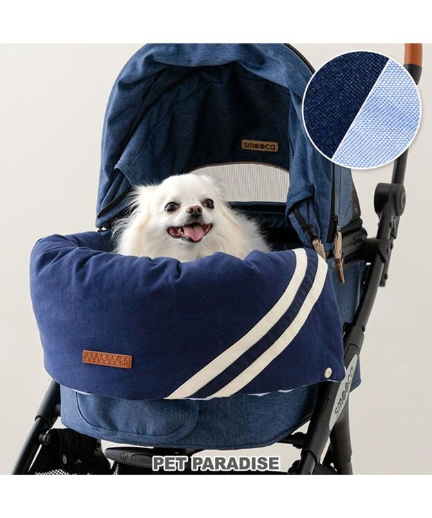 PET PARADISE ペットパラダイス  カート用 クッション ライン ネイビー