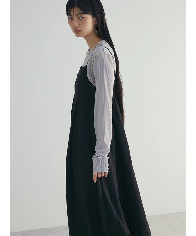 Green Parks ａ．バックギャザーキャミワンピース Black