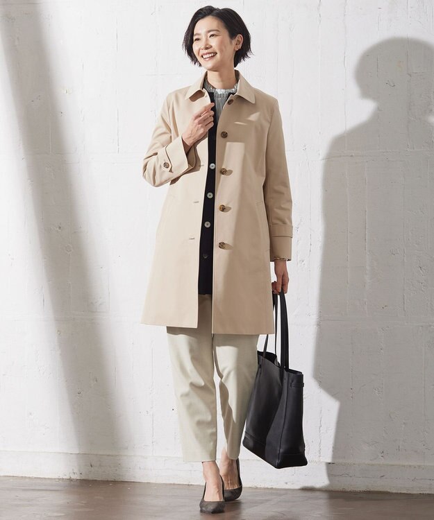 J.PRESS LADIES 【洗える】ORGANIC GASS COTTON キーネック カーディガン ネイビー系