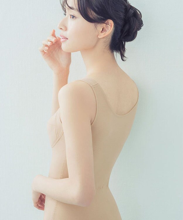 Wing ボディシェイパー 姿勢をサポート オーガニックコットン混(身生地部) ムレにくく快適 【姿勢すらりトップス】 NA1203 ウイング／ワコール ブラウン