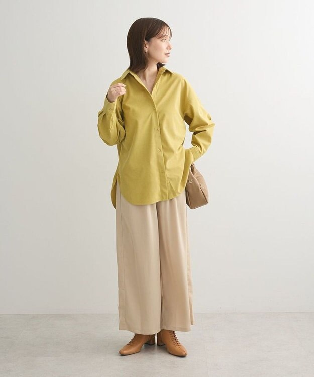 Green Parks つやサテンパンツ Light Beige