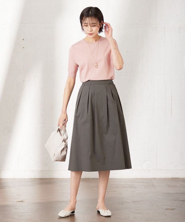 J.PRESS LADIES 【洗える】バイオエアフロー フレアー スカート グレー系