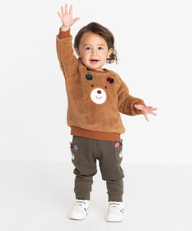 MIKI HOUSE HOT BISCUITS 【80-110cm】 顔ドン ボアフリーストレーナー 茶