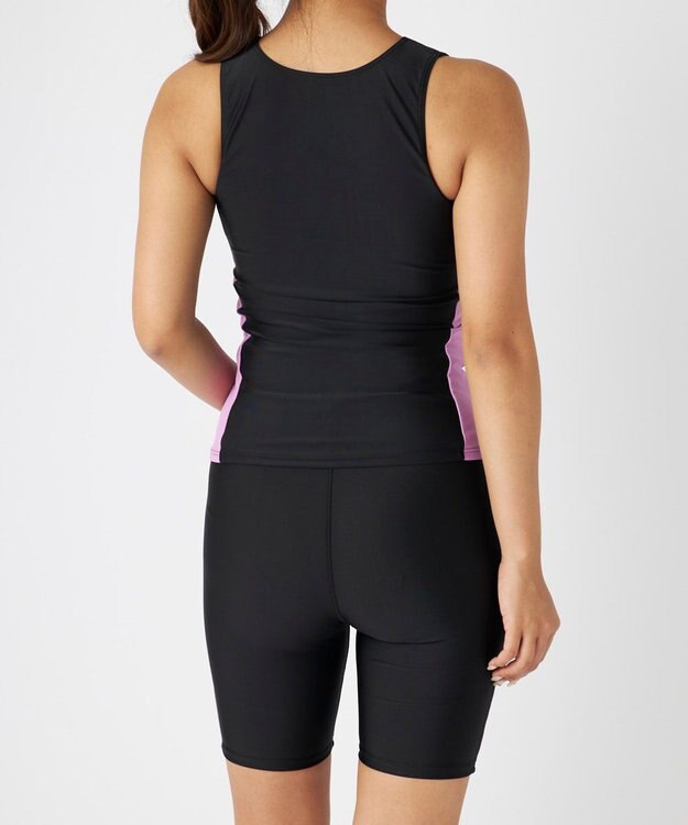 OP／FILA タンキニフィットネス水着 ブラック×ピンク