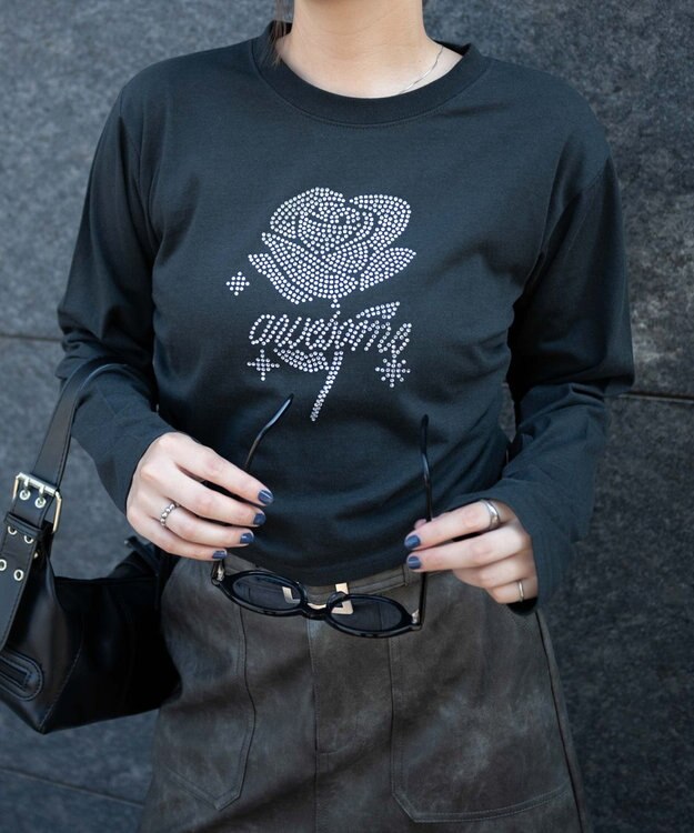 WEGO ラインストーンサイドドロストロンT ブラック