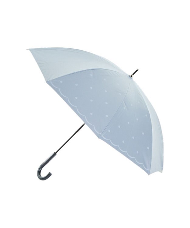 MOONBAT 晴雨兼用日傘 長傘 ドット×スカラー／遮光 遮熱 UV ペールスカイ