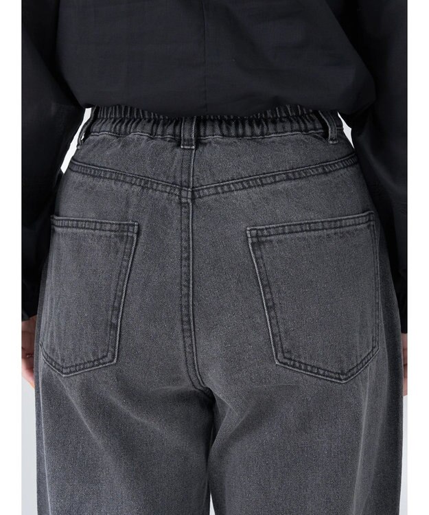 earth music&ecology タックルーズデニムパンツ Black