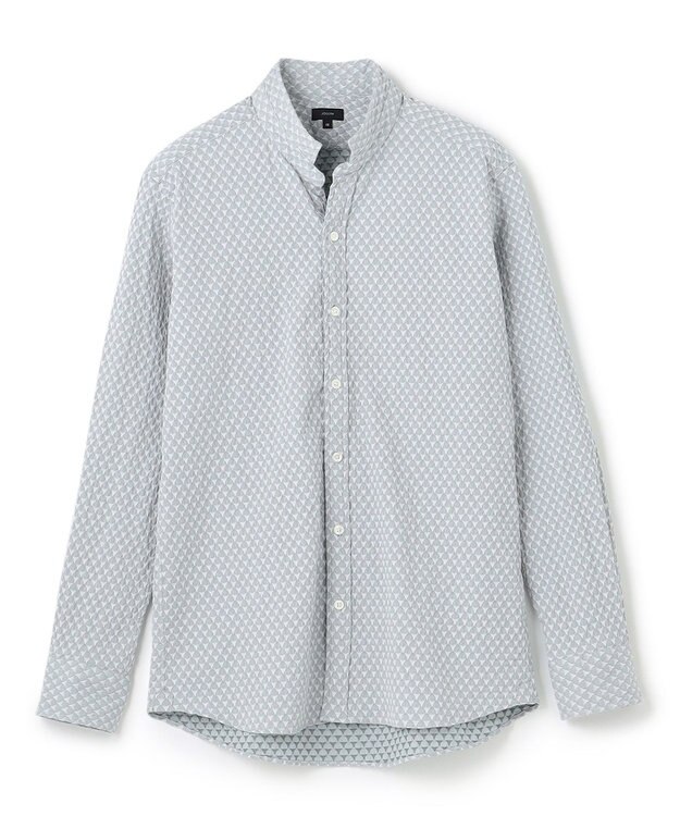 JOSEPH HOMME トライジャガードストレッチ　ウィングカラーシャツ ピーコックグリーン系